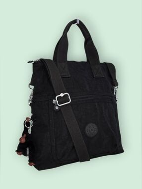 Kipling Eleva Black Convertible Tote with Adjustable Strap-Like New
